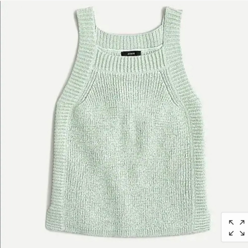 J.Crew Point Sur Mint Pastel Green Knit Tank Top Quiet Luxury Size M